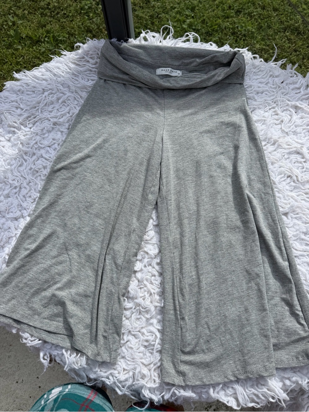 Gauchos Grey Wide-Leg Folded-Waist Skirt